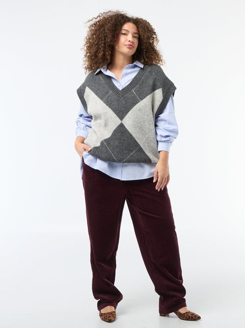 Pullover jacquard senza maniche - Kiabi