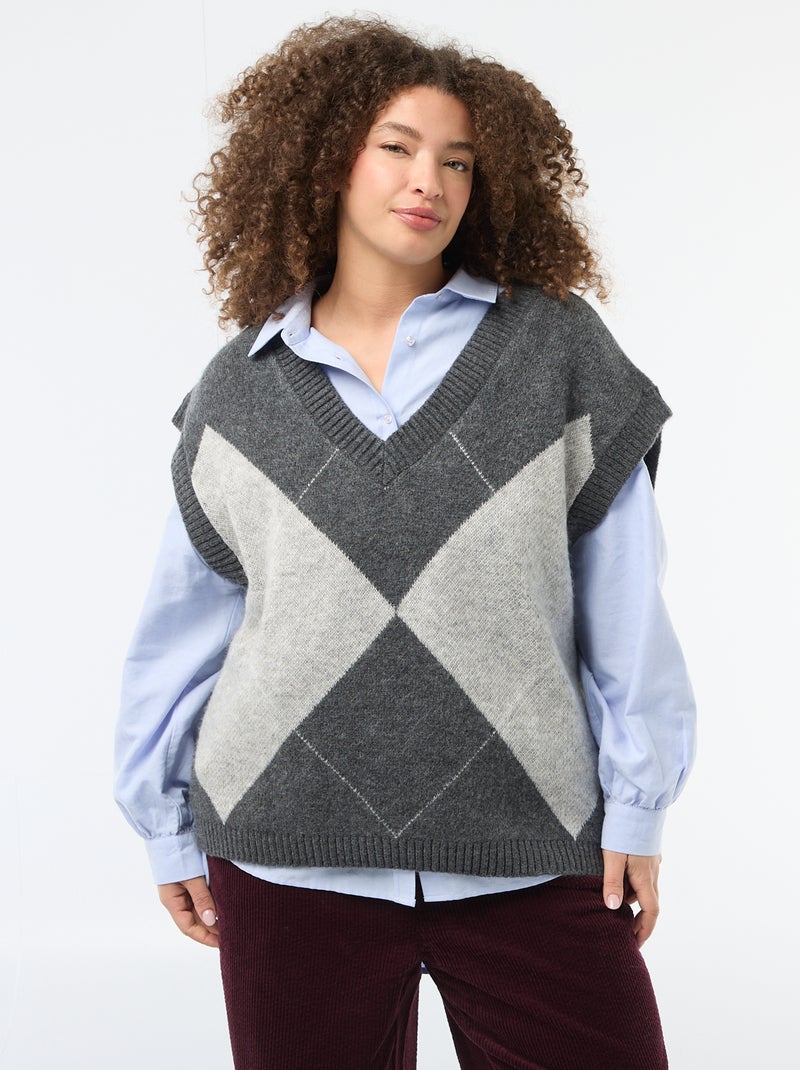 Pullover jacquard senza maniche Blu - Kiabi