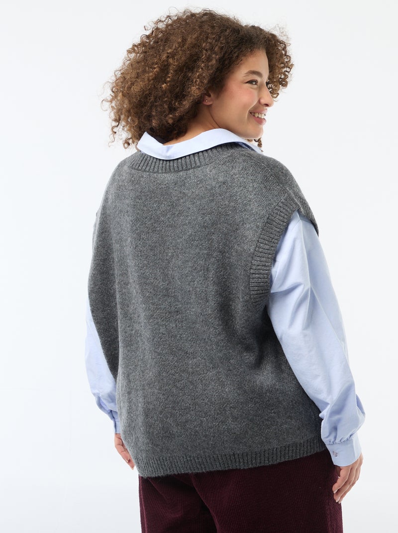 Pullover jacquard senza maniche Blu - Kiabi