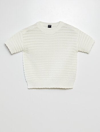 Pullover lavorato a maglia a maniche corte