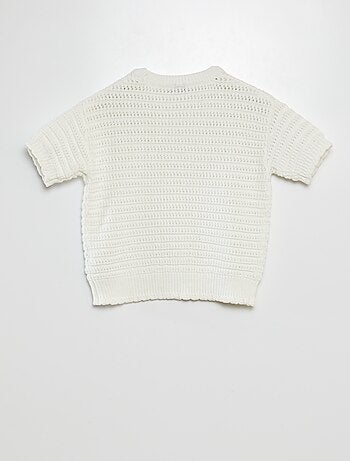Pullover lavorato a maglia a maniche corte