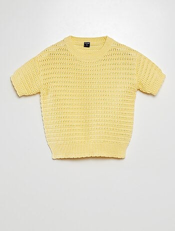 Pullover lavorato a maglia a maniche corte