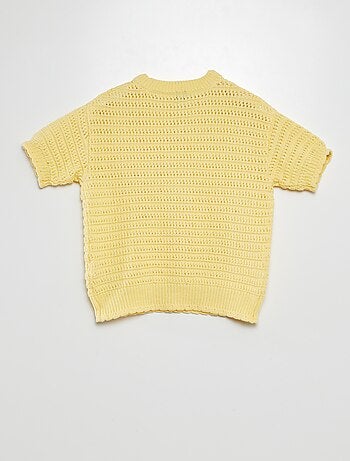 Pullover lavorato a maglia a maniche corte