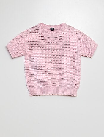 Pullover lavorato a maglia a maniche corte