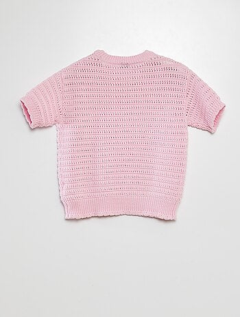 Pullover lavorato a maglia a maniche corte