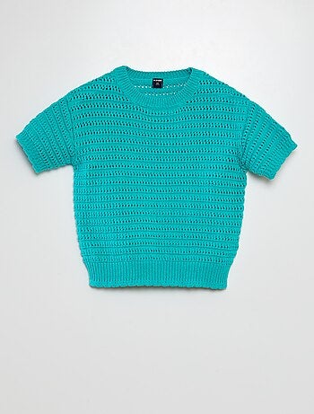Pullover lavorato a maglia a maniche corte