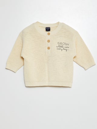 Pullover lavorato a maglia con collo serafino