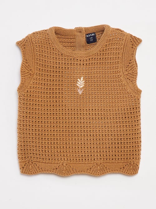 Pullover lavorato a maglia con ricami floreali - Kiabi