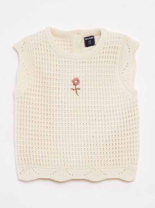 Pullover lavorato a maglia con ricami floreali - Kiabi
