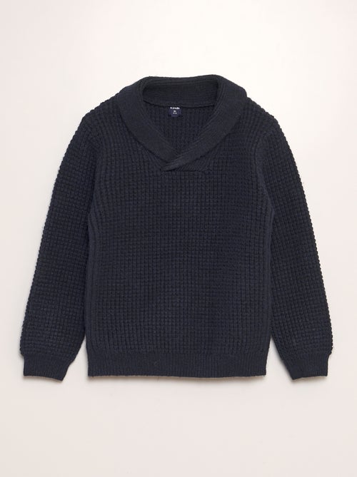 Pullover lavorato a maglia con scollo a scialle - Kiabi