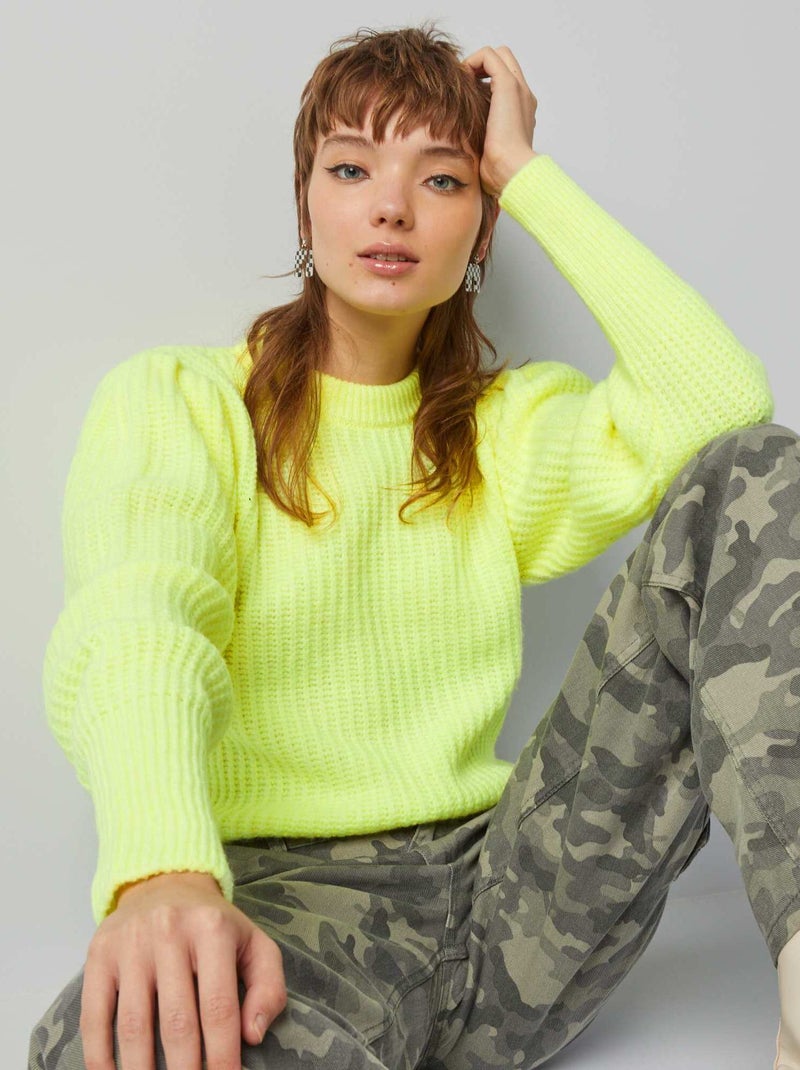 Pullover lavorato a maglia GIALLO - Kiabi