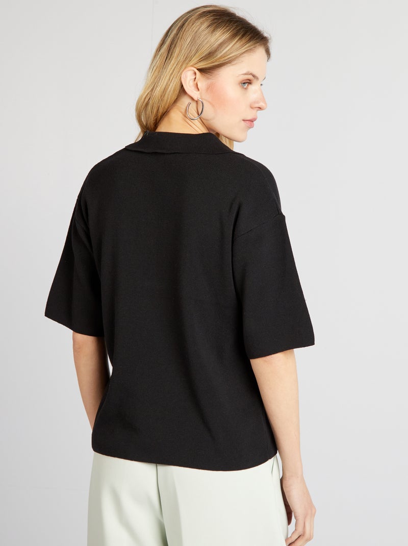 Pullover lavorato a maglia nero - Kiabi