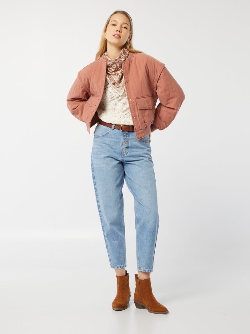 Pullover lavorato all'uncinetto maniche lunghe BEIGE - Kiabi