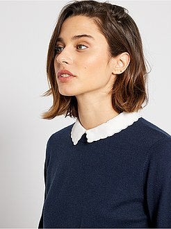 Pullover leggero con colletto claudine - Kiabi
