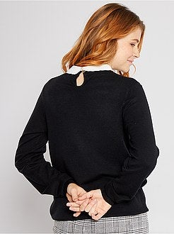 Pullover leggero con colletto claudine - Kiabi
