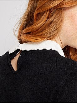 Pullover leggero con colletto claudine - Kiabi