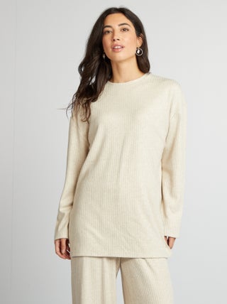 Pullover leggero in maglia a coste