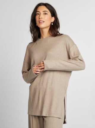 Pullover leggero in maglia a coste