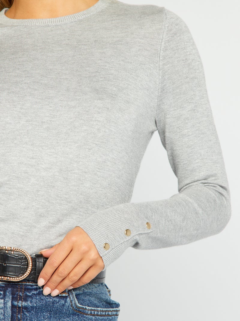 Pullover maniche lunghe maglia leggera GRIGIO - Kiabi