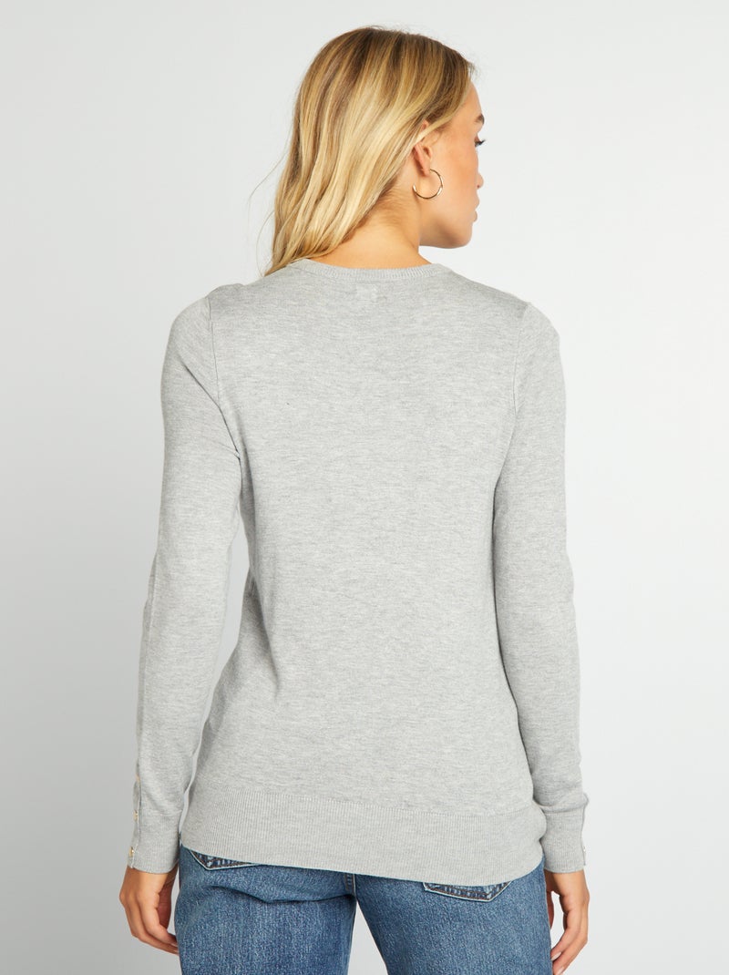 Pullover maniche lunghe maglia leggera GRIGIO - Kiabi