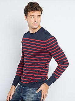Taglie forti Uomo - Pullover marinière +190 cm - Kiabi