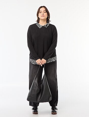 Pullover 'Only Carmakoma' effetto 2 in 1 camicia