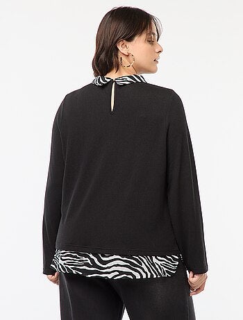 Pullover 'Only Carmakoma' effetto 2 in 1 camicia