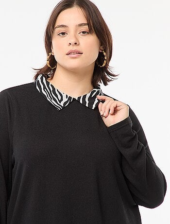 Pullover 'Only Carmakoma' effetto 2 in 1 camicia