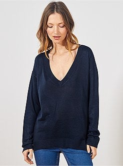 Pullover oversize collo a V - Kiabi