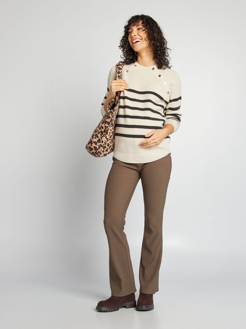 Pullover per l'allattamento con aperture con bottoni BEIGE - Kiabi