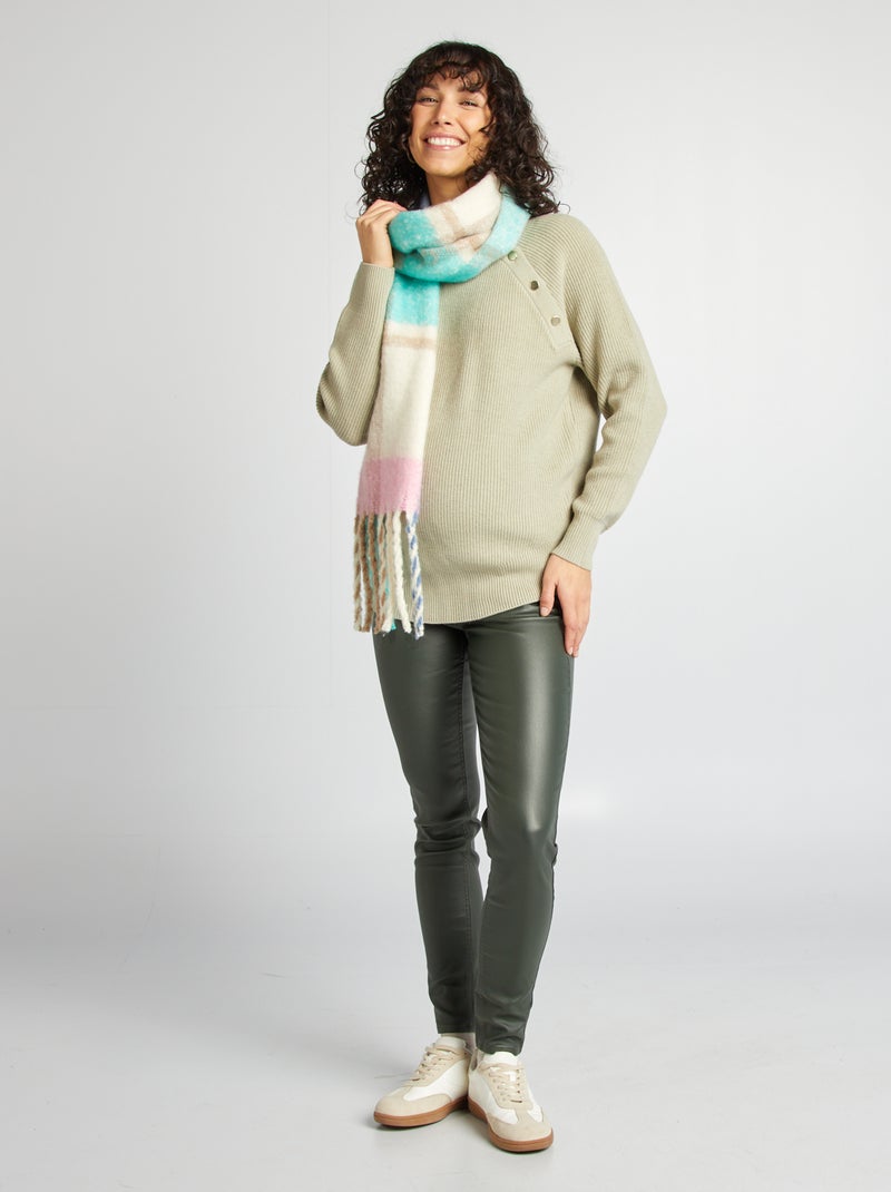 Pullover per l'allattamento con aperture con bottoni VERDE - Kiabi