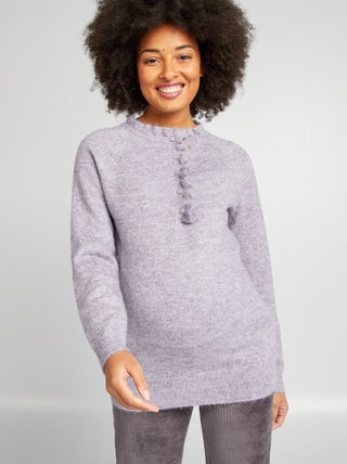 Pullover per l'allattamento con bordi smerlati