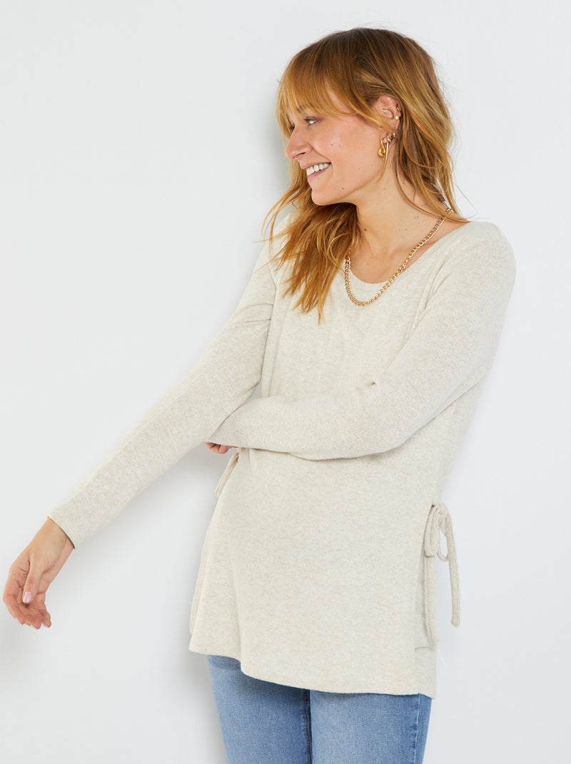 Pullover per l'allattamento e premaman BEIGE - Kiabi