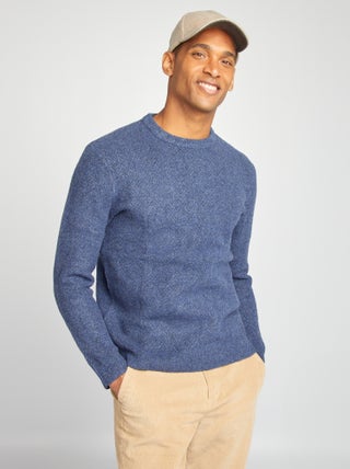 Pullover pesante in maglia spigata