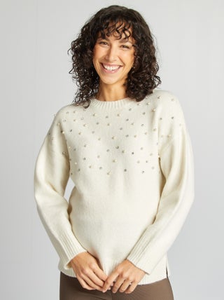 Pullover premaman con perle