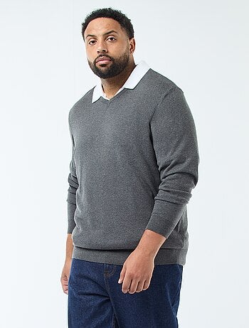 Maglione scollo a V in maglia fine