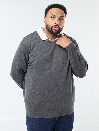 Maglione scollo a V in maglia fine