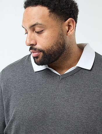 Maglione scollo a V in maglia fine