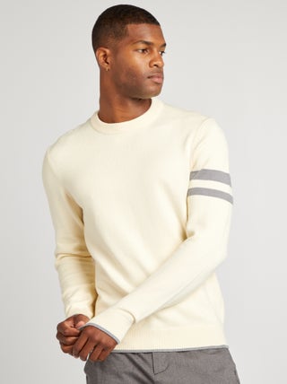 Pullover scollo tondo a righe