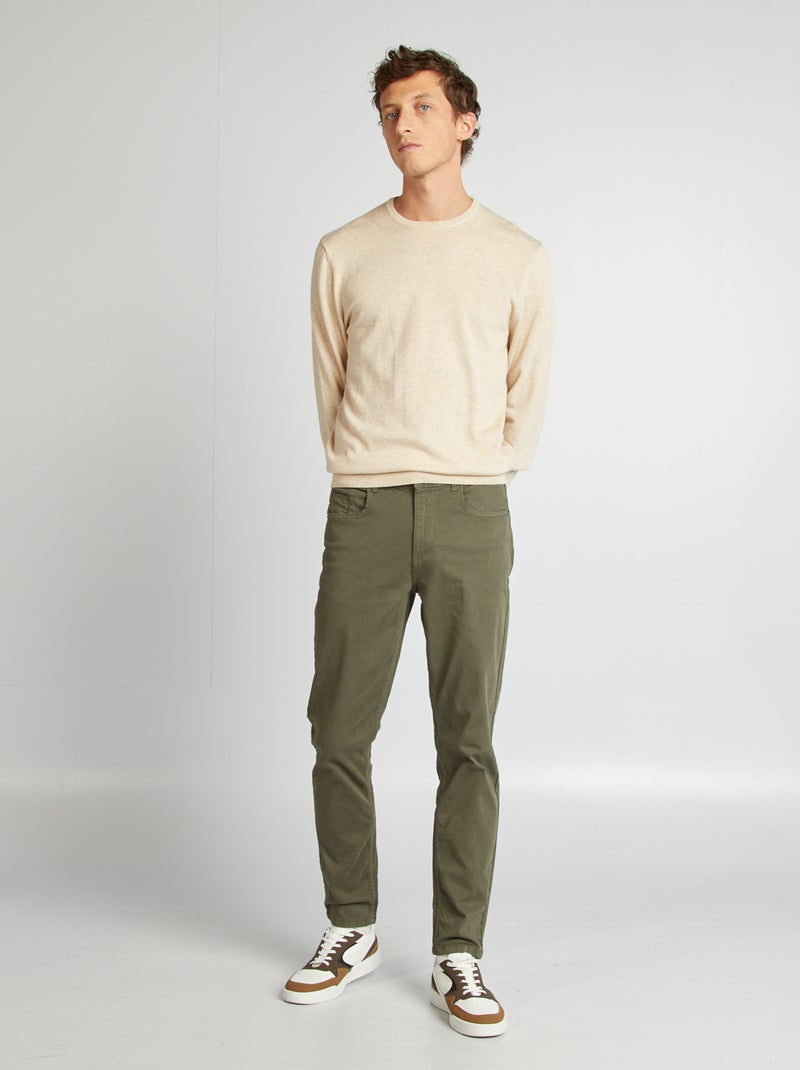 Pullover scollo tondo BEIGE - Kiabi