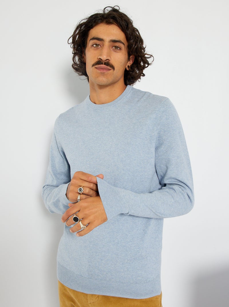 Pullover scollo tondo BLU - Kiabi