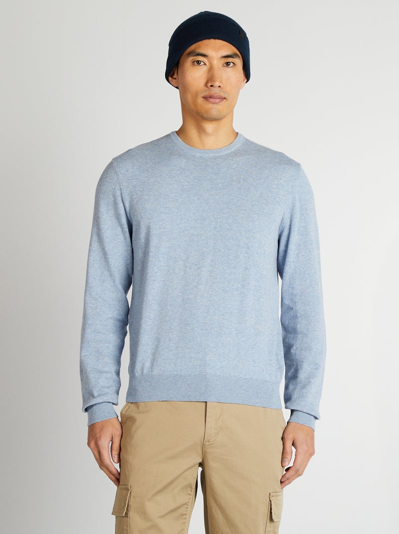 Pullover scollo tondo BLU - Kiabi