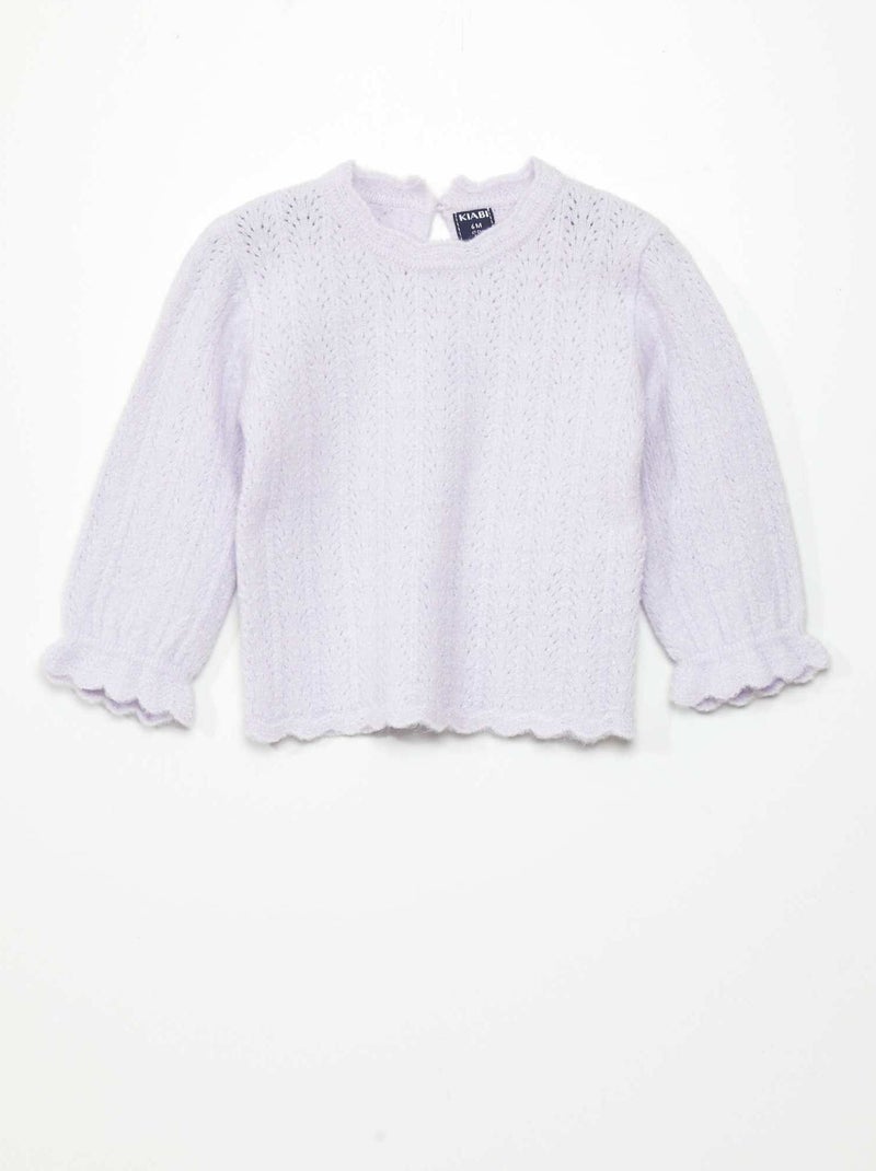 Pullover scollo tondo con finiture con volant VIOLA - Kiabi