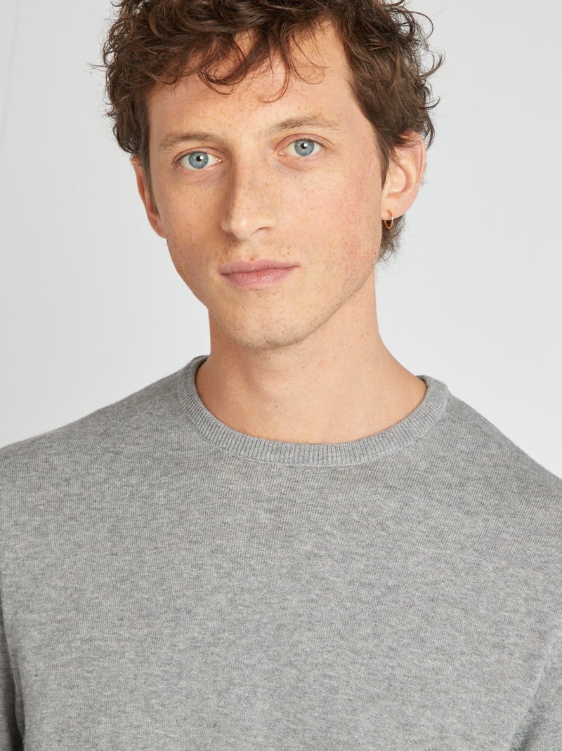 Pullover scollo tondo GRIGIO - Kiabi
