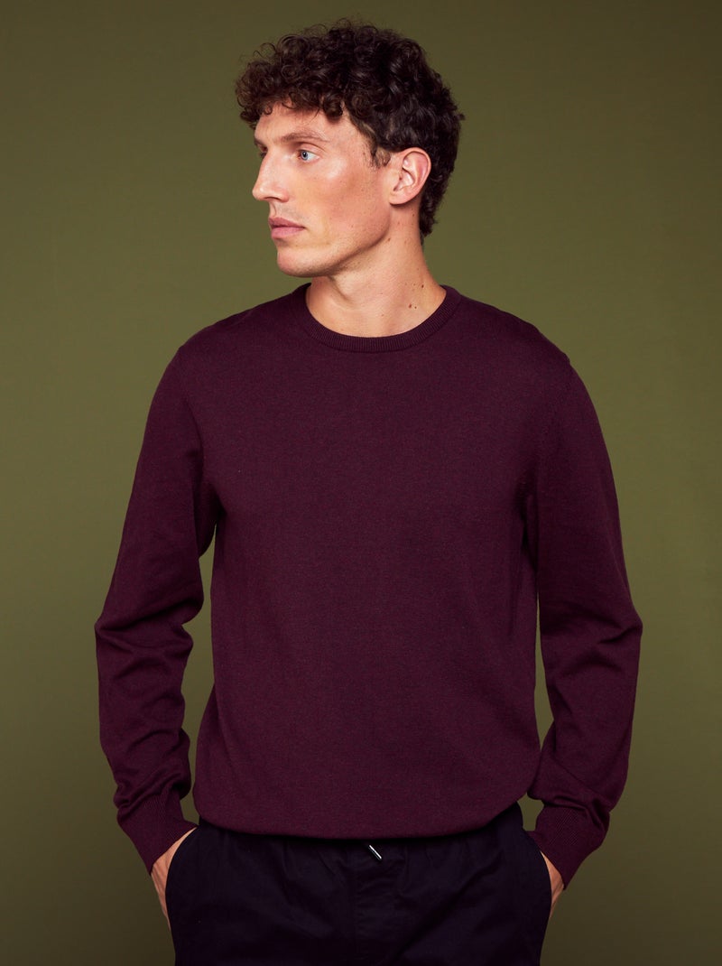 Pullover scollo tondo ROSSO - Kiabi