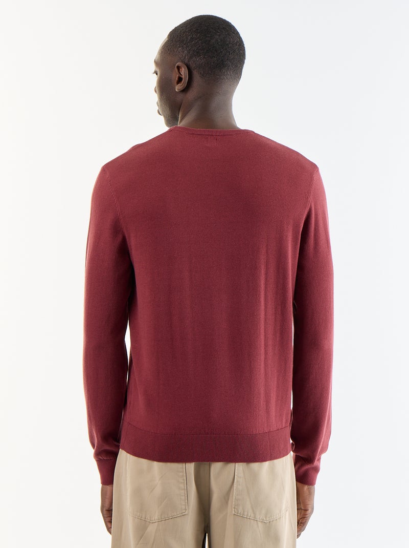 Pullover scollo tondo Rosso - Kiabi
