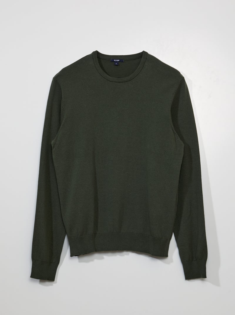 Pullover scollo tondo VERDE - Kiabi