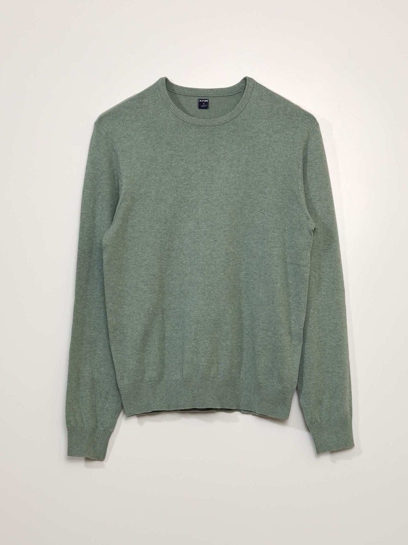 Pullover scollo tondo VERDE - Kiabi
