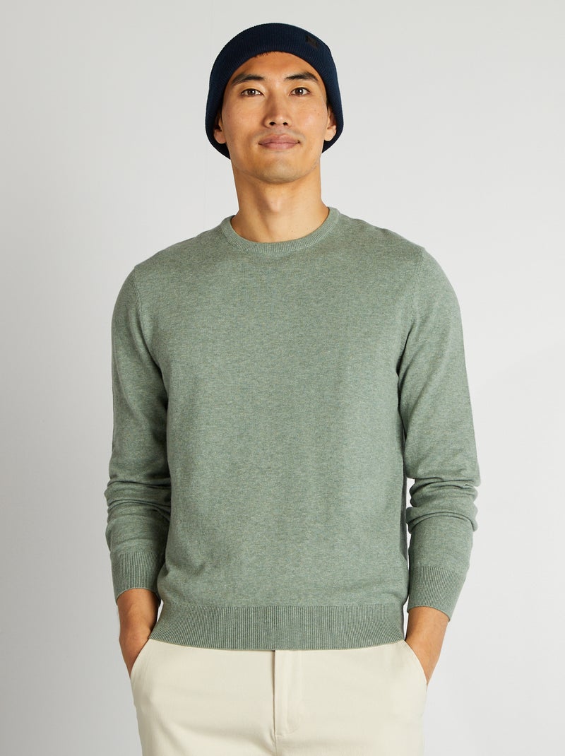 Pullover scollo tondo VERDE - Kiabi