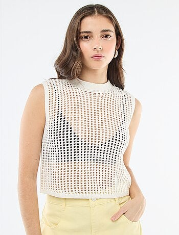 Pullover senza maniche all'uncinetto